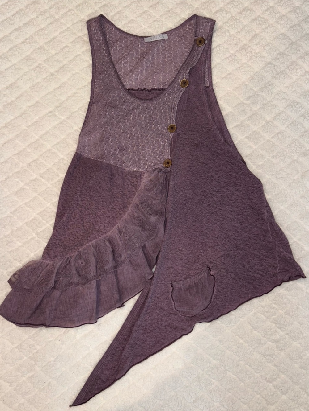 Women's Aziza Plum Lace-Trim Fairy Tank Top